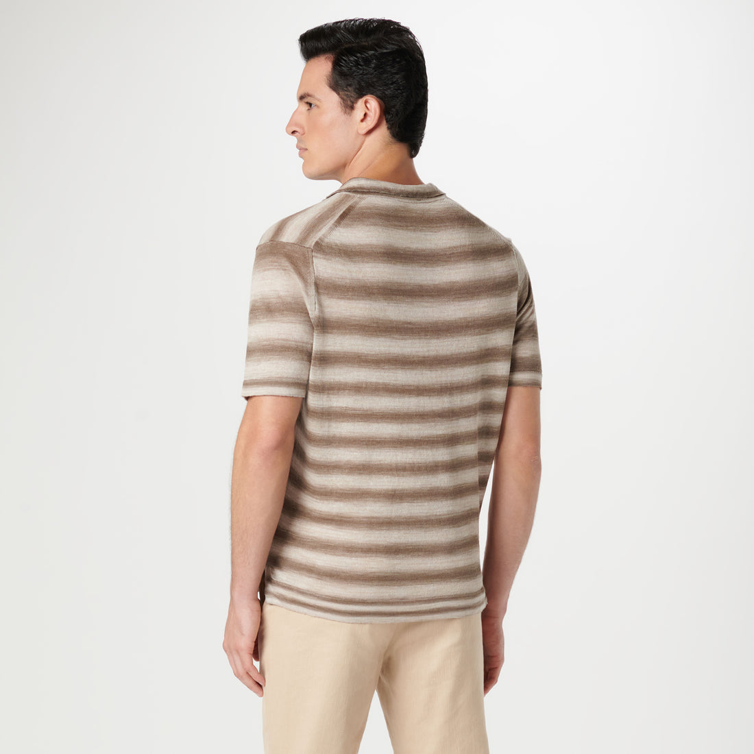 Heather Striped Short Sleeved Johnny Sweater