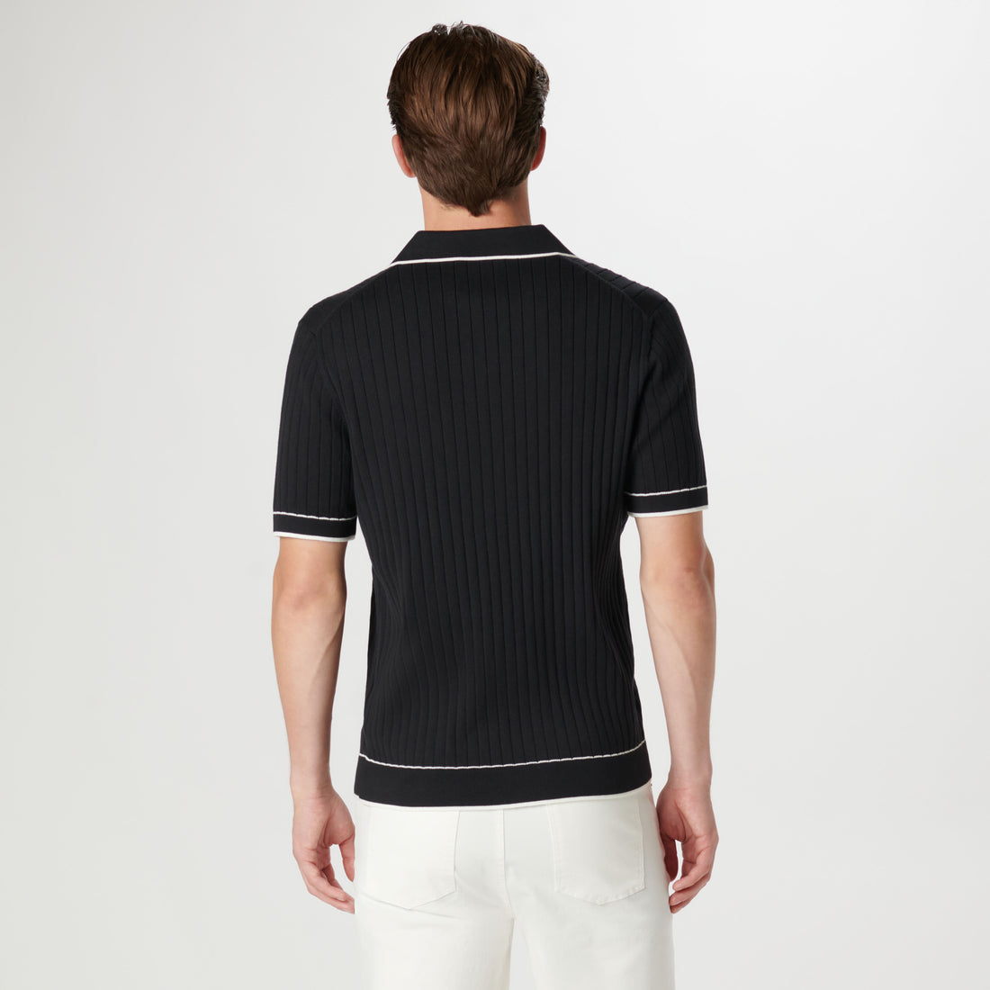 Rib Stitch Short Sleeve Johnny Sweater