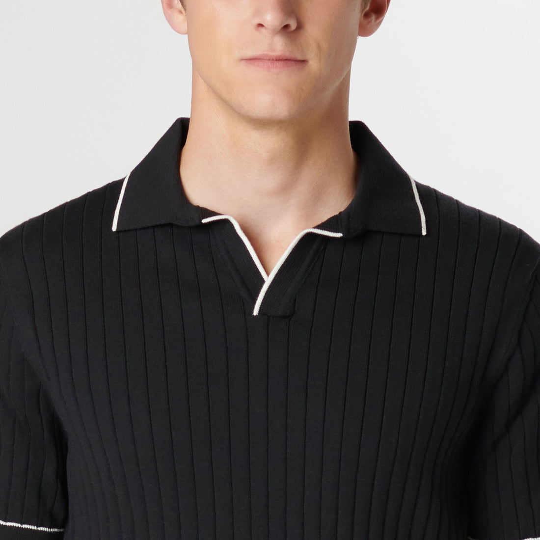 Rib Stitch Short Sleeve Johnny Sweater