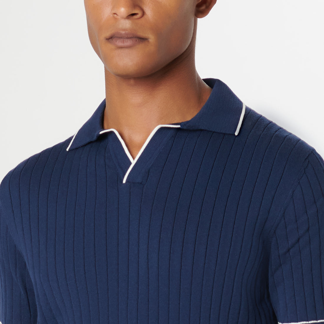 Rib Stitch Short Sleeve Johnny Sweater