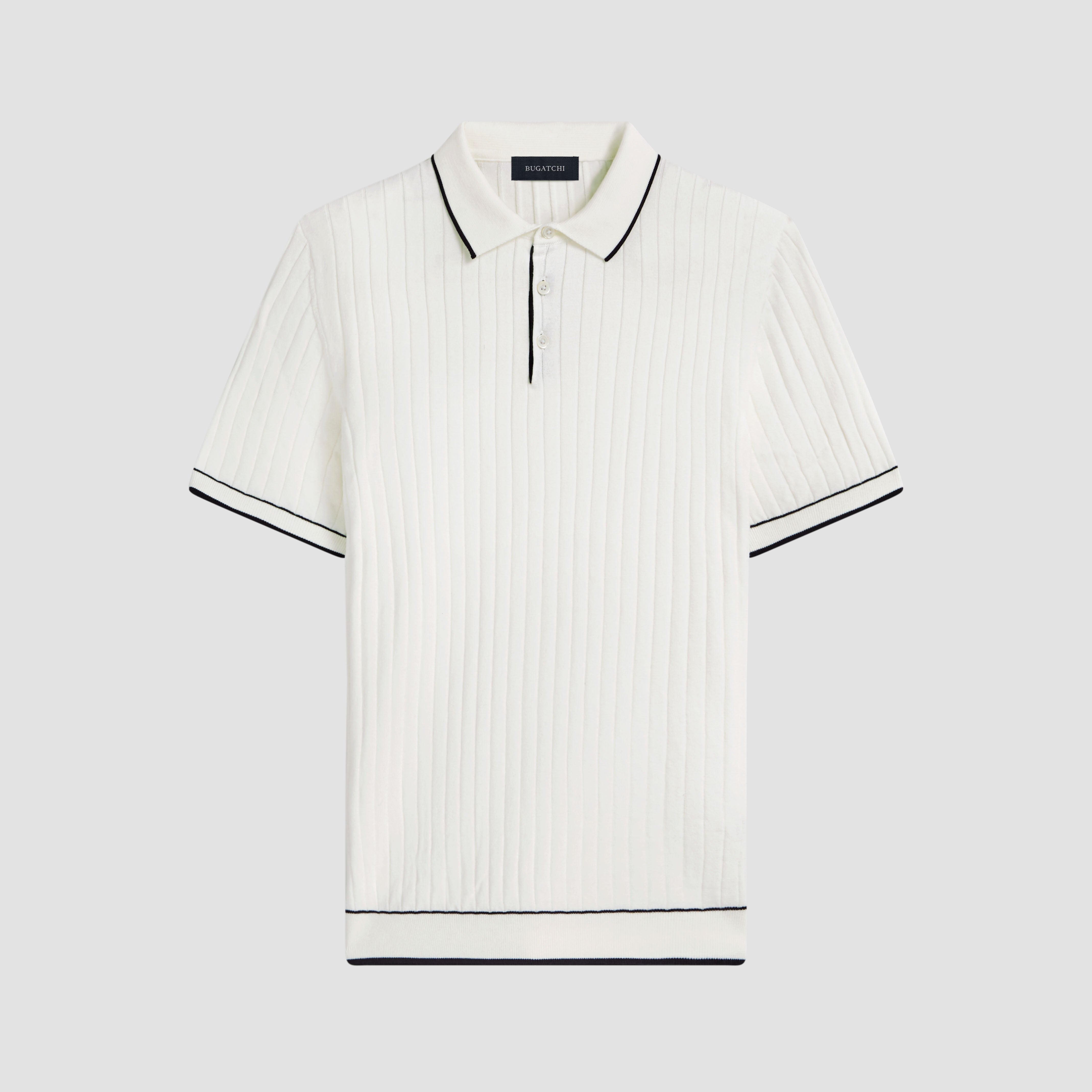 Rib Stitch Short Sleeve Polo Sweater – BUGATCHI