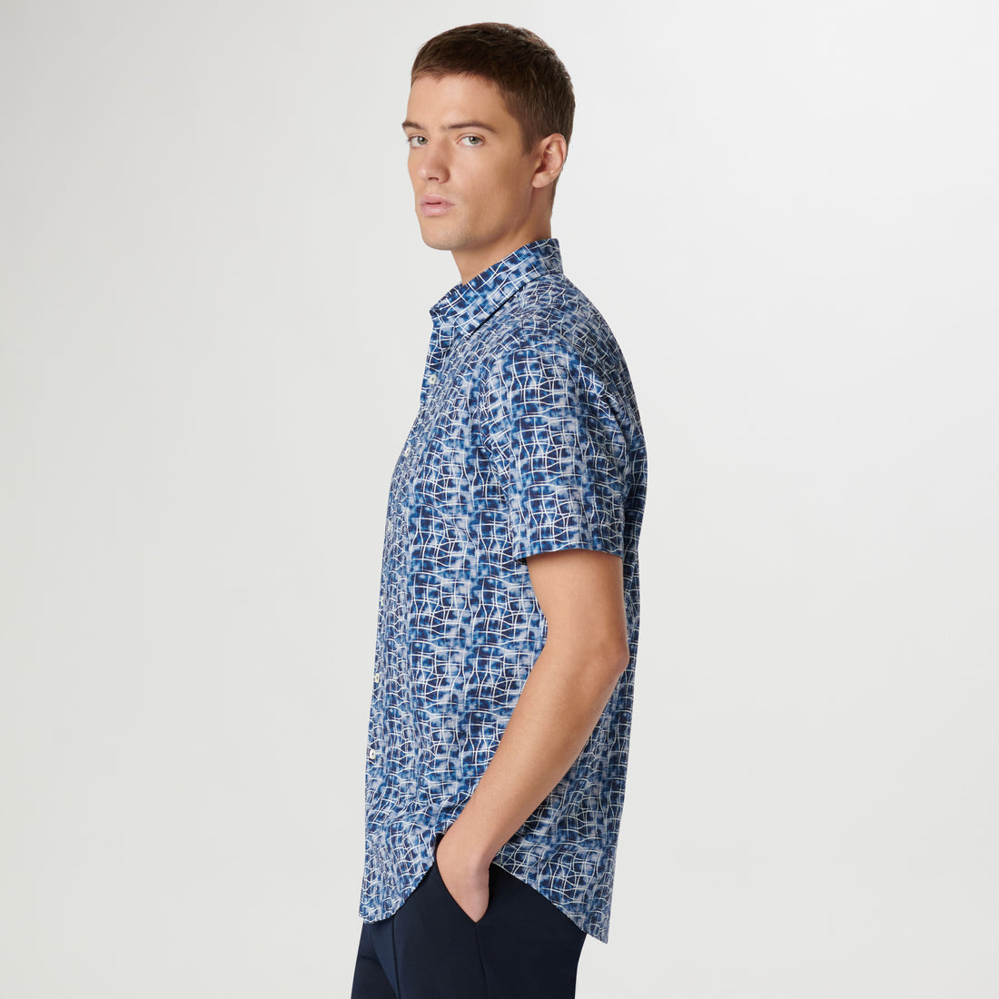 Orson Asymmetric Check Short Sleeve Shirt