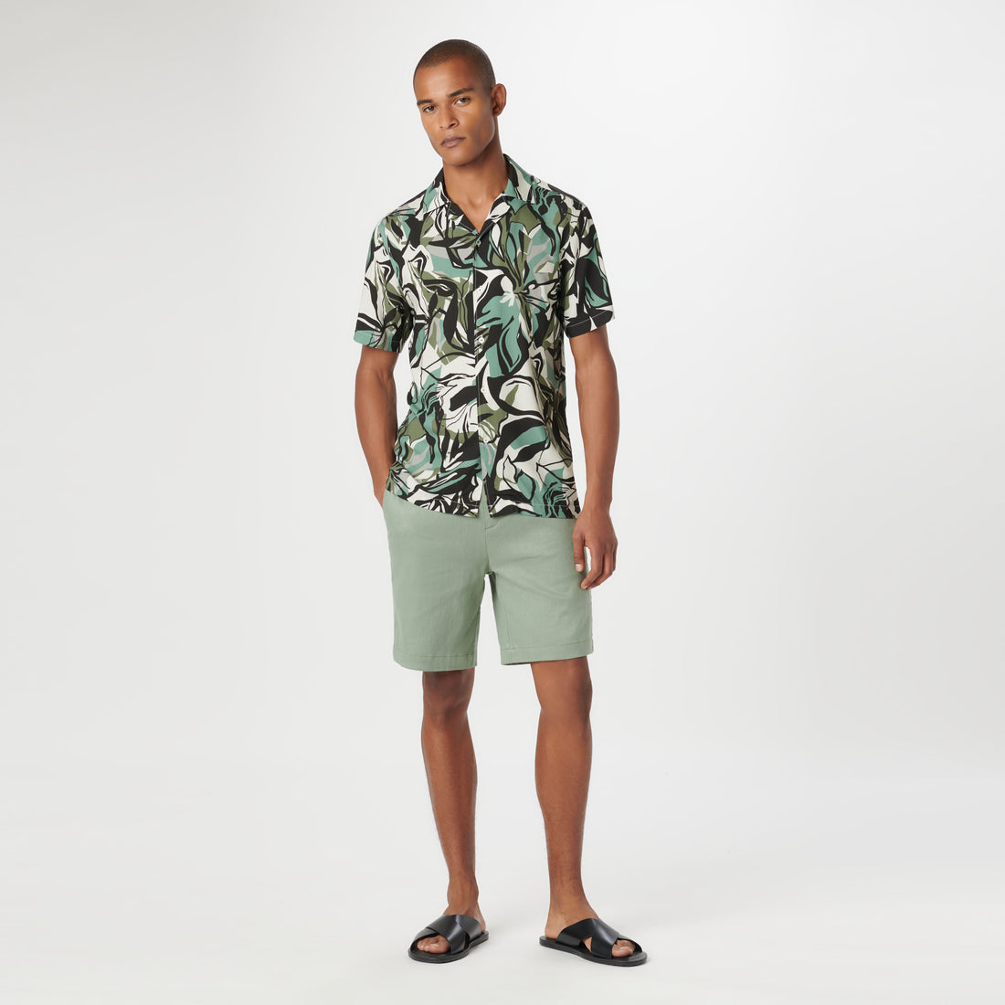 Jackson Leaf Print Short Sleeve Shirt