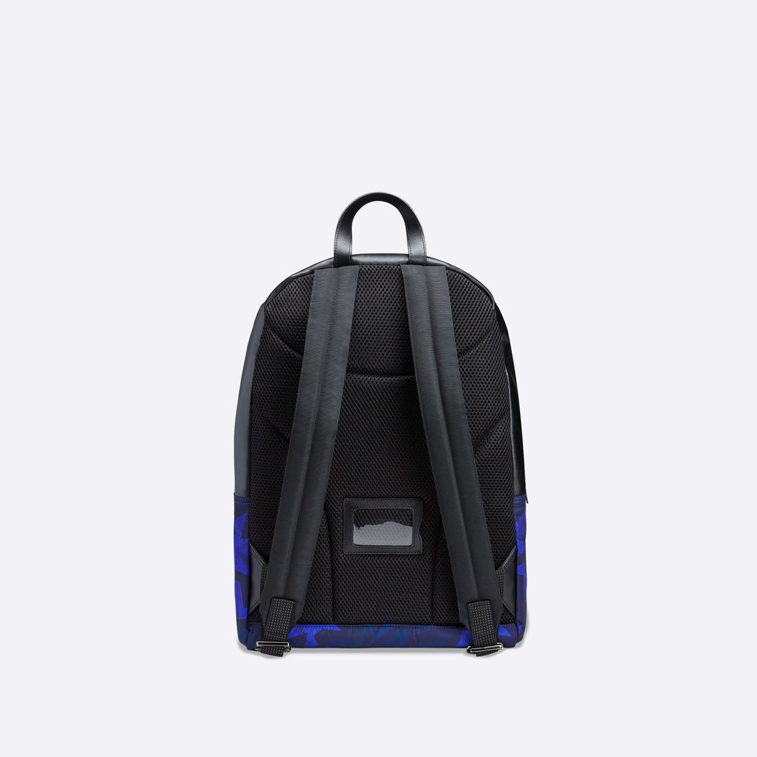 Geometric Nylon Backpack with Leather Trim