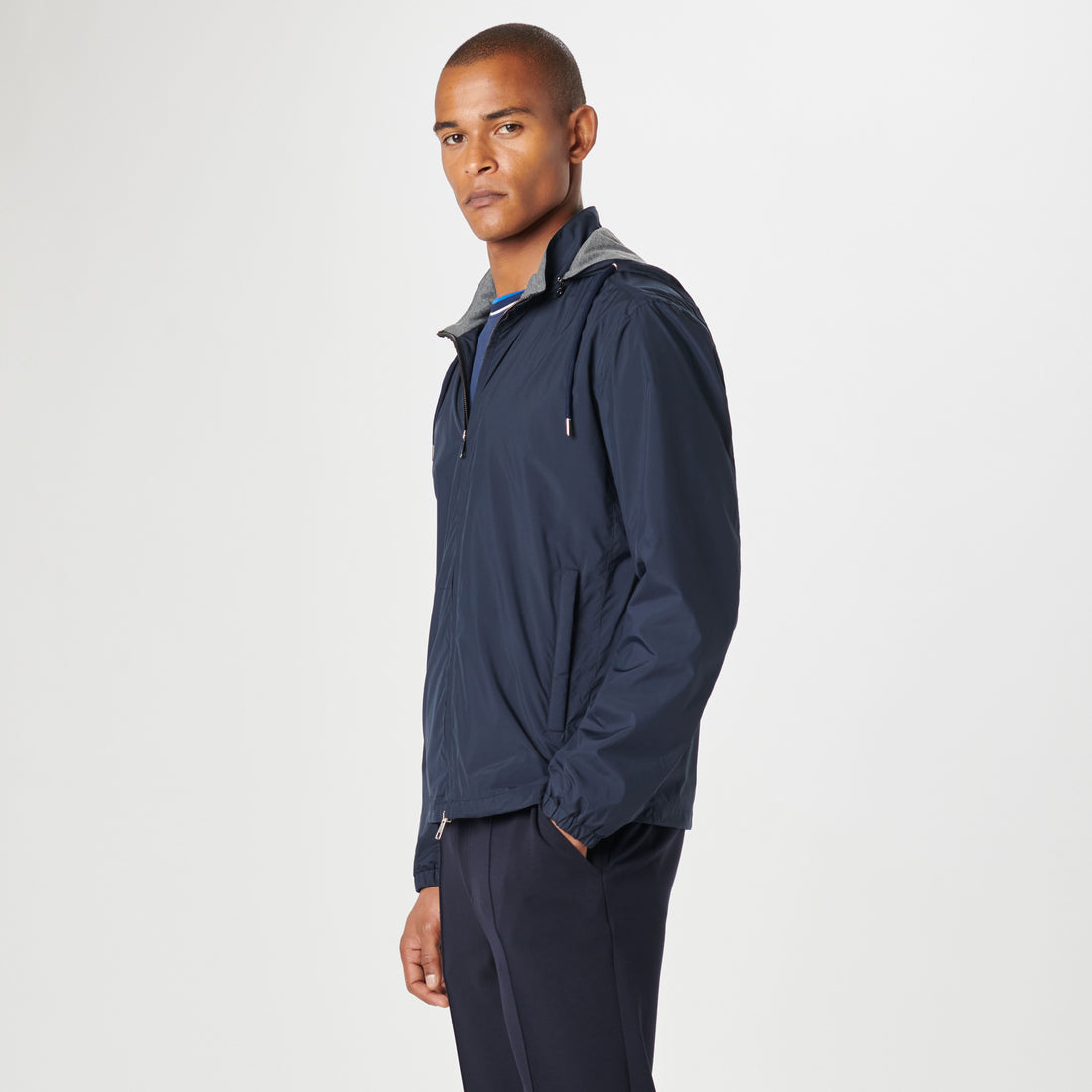 Dark blue windbreaker store