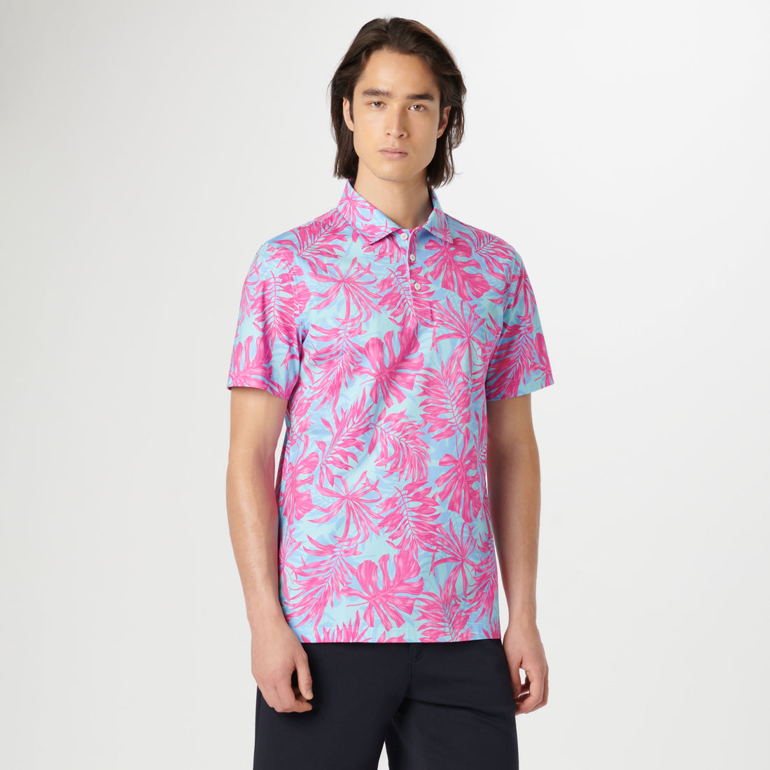 Victor Leaf Print OoohCotton Polo