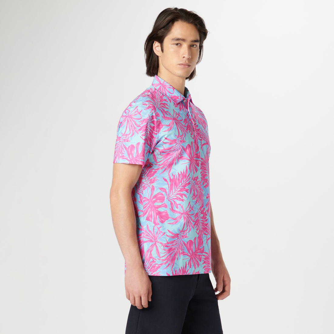 Victor Leaf Print OoohCotton Polo