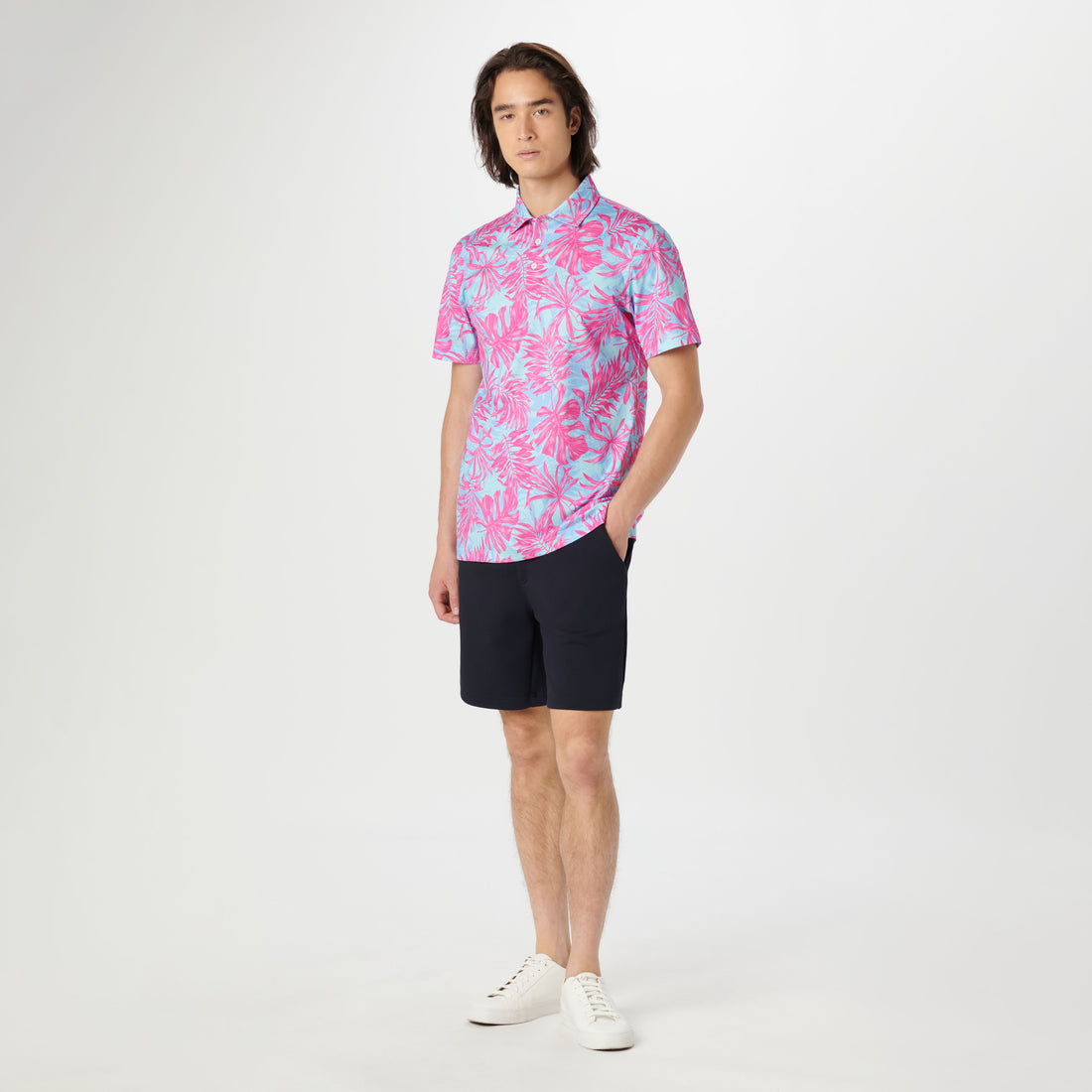 Victor Leaf Print OoohCotton Polo