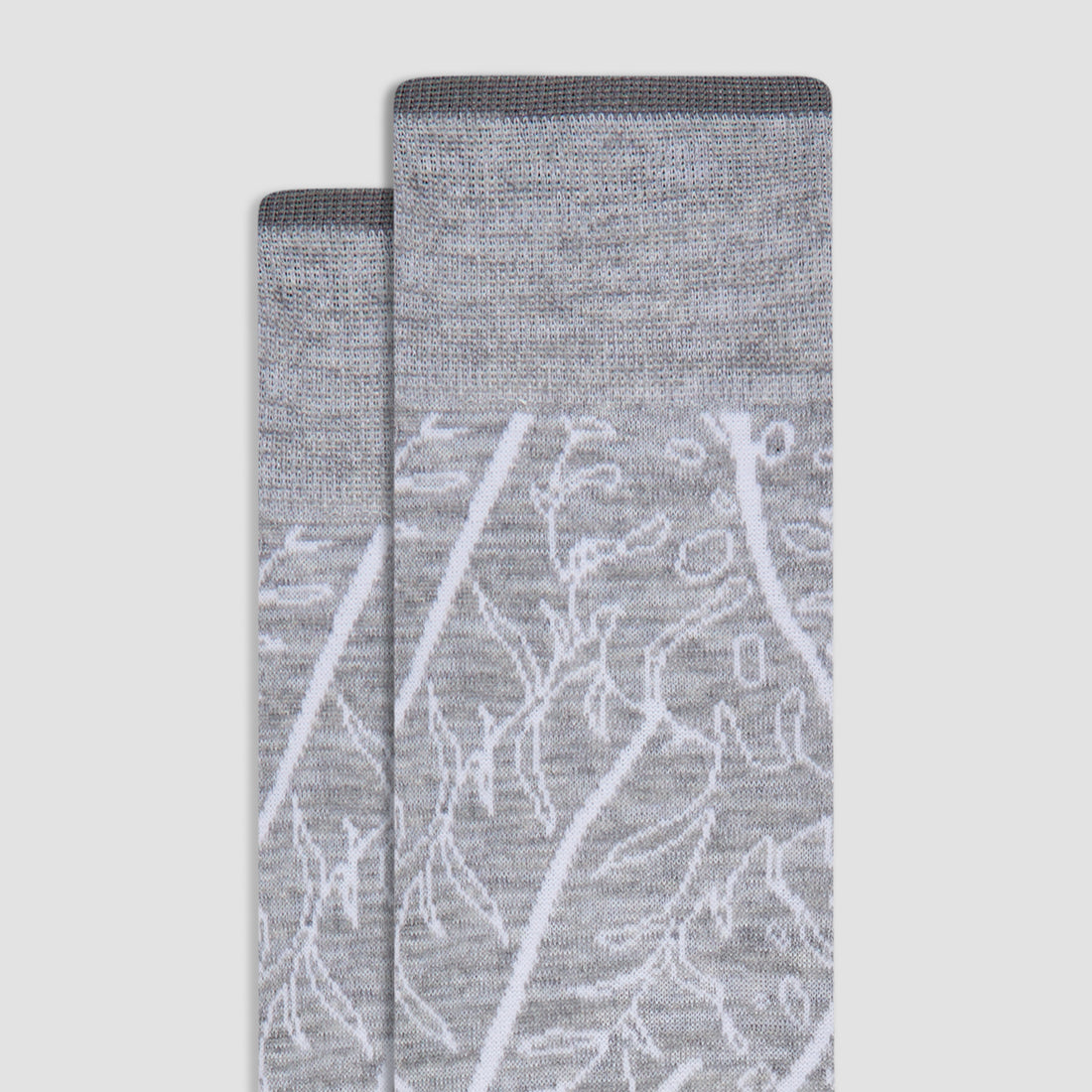 Leaf Pattern Mid-Calf Socks