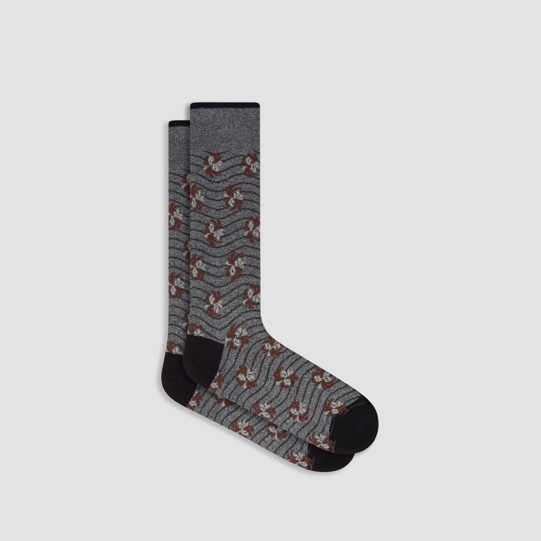 Striped Floral Mid-Calf Socks