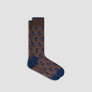 Striped Floral Mid-Calf Socks