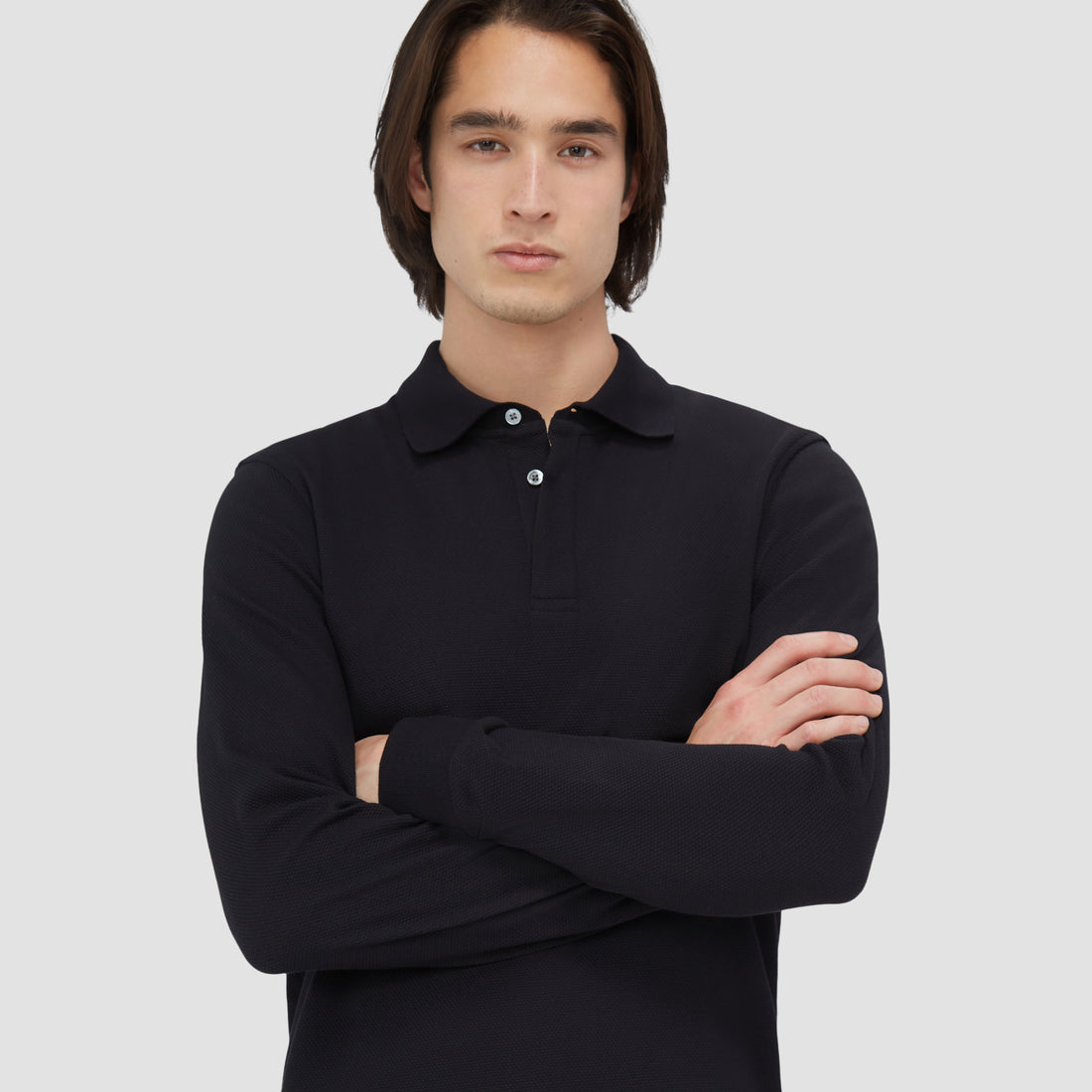 Honeycomb Long Sleeve Polo