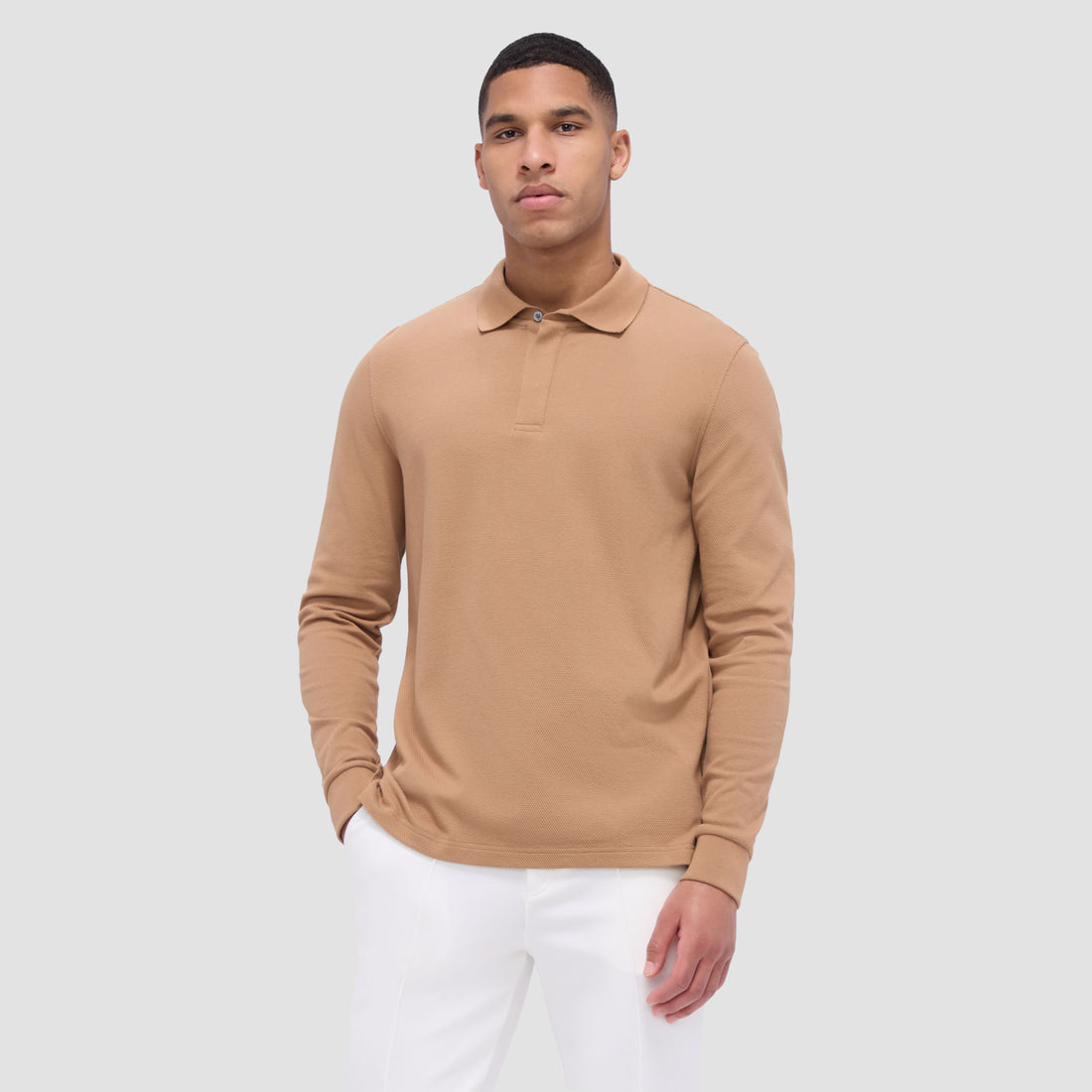 Honeycomb Long Sleeve Polo