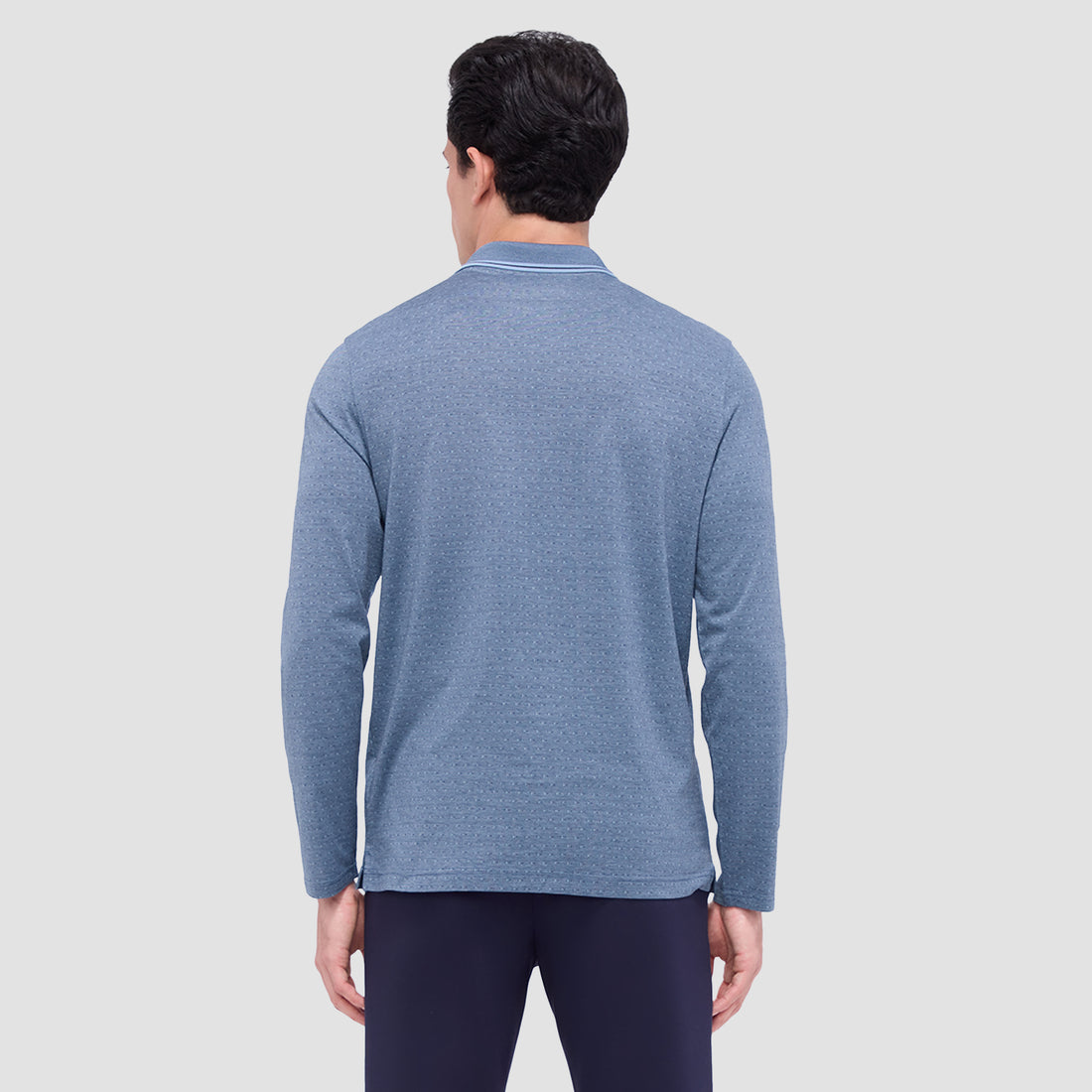 Jacquard Long Sleeve Polo