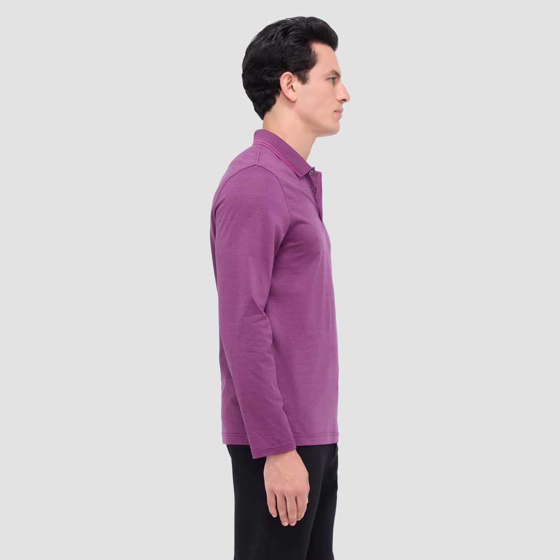 Jacquard Long Sleeve Polo