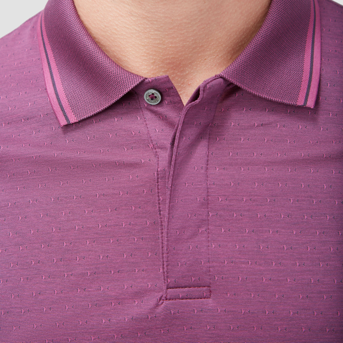 Jacquard Long Sleeve Polo