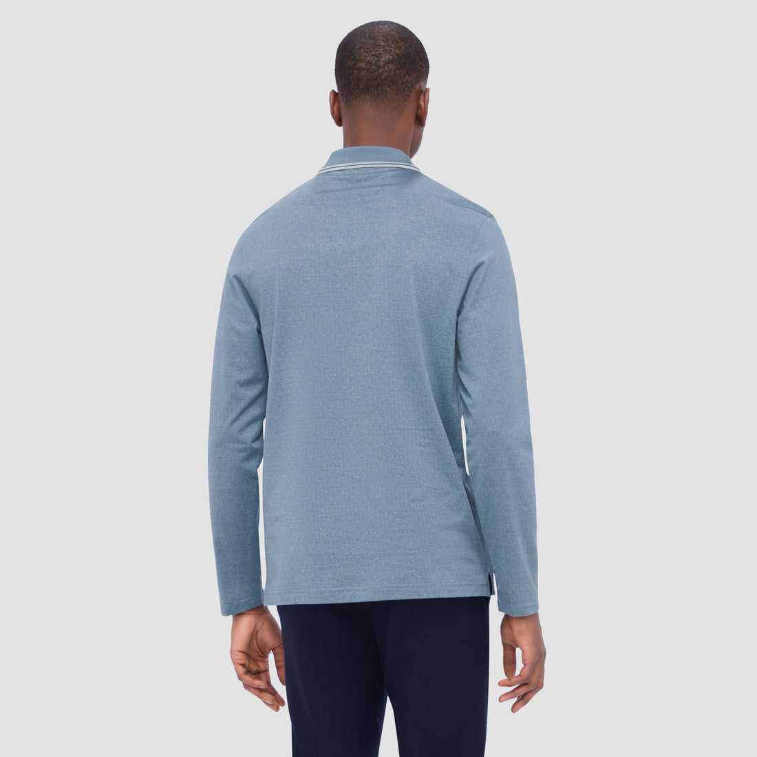 Jacquard Long Sleeve Polo