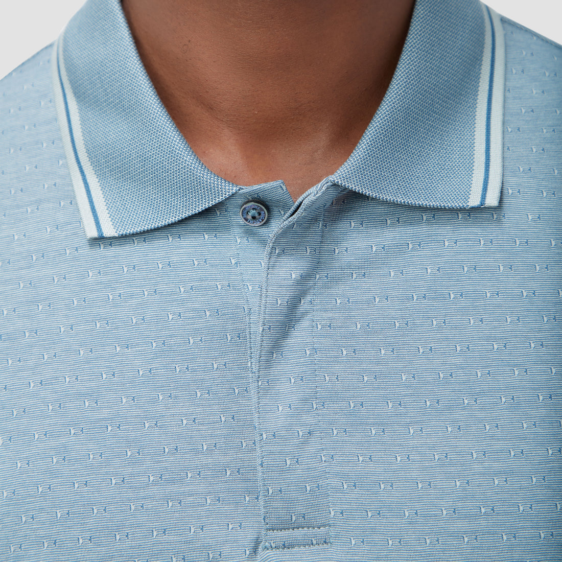 Jacquard Long Sleeve Polo