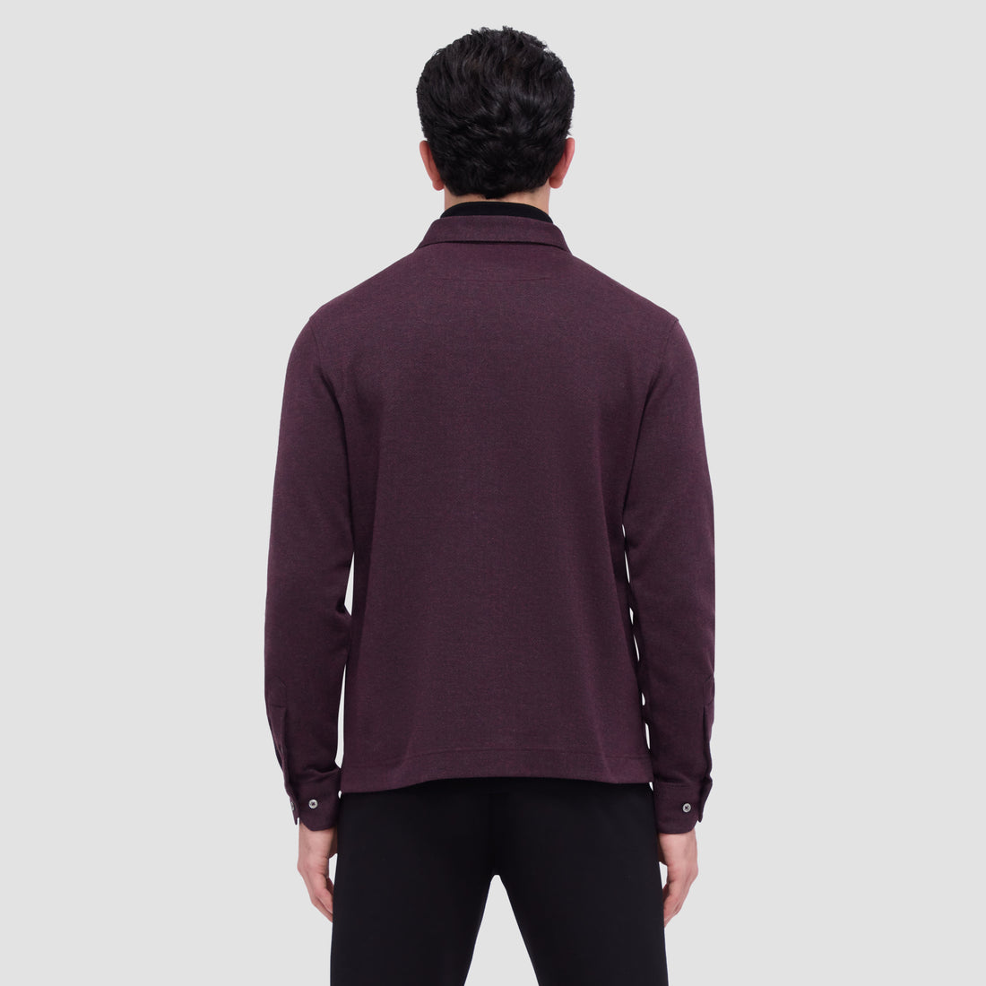 Herringbone Long Sleeve Polo