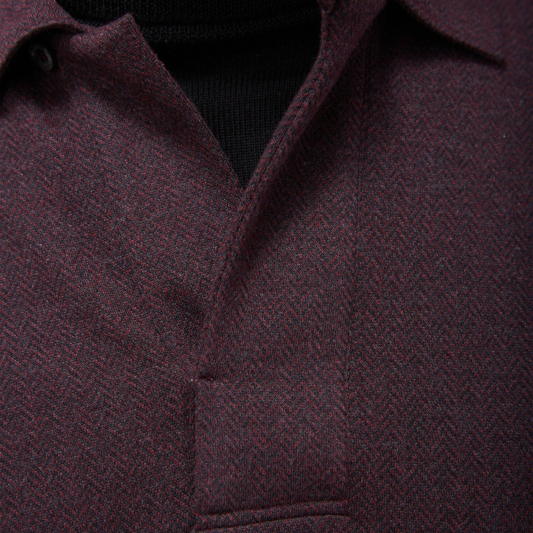 Herringbone Long Sleeve Polo