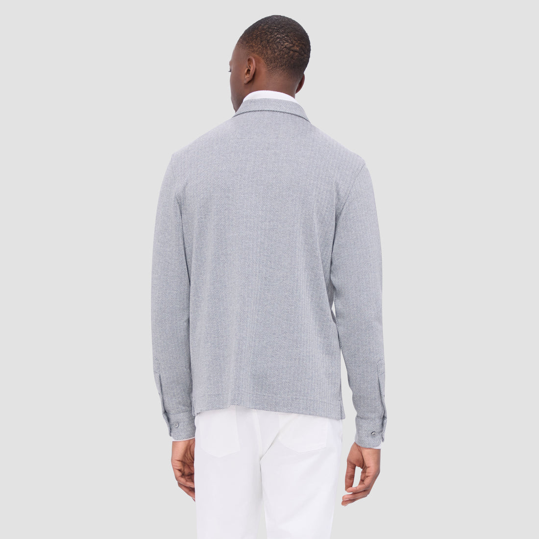 Herringbone Long Sleeve Polo