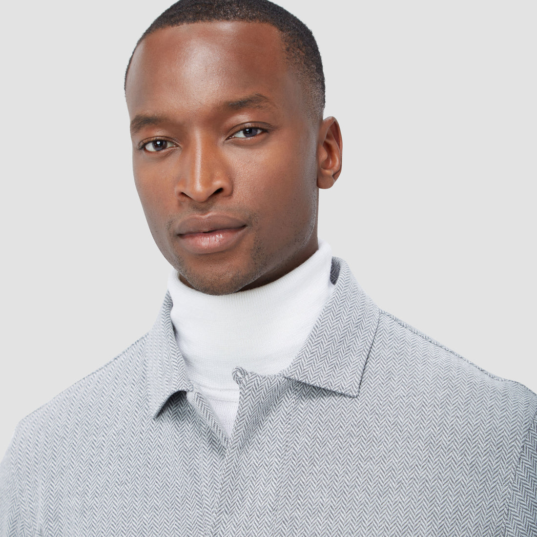 Herringbone Long Sleeve Polo