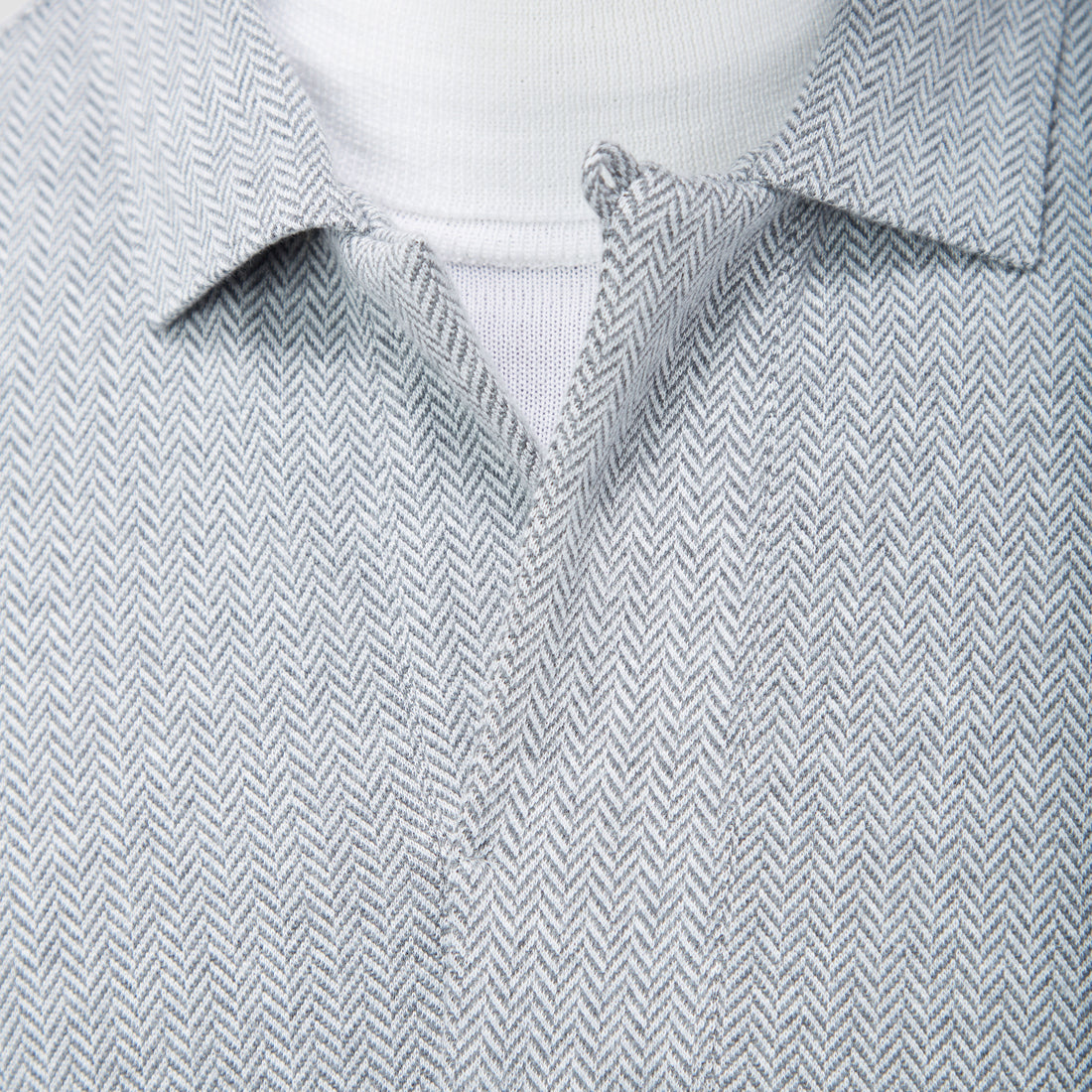 Herringbone Long Sleeve Polo