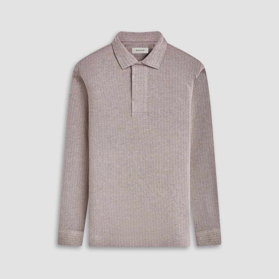 Herringbone Long Sleeve Polo