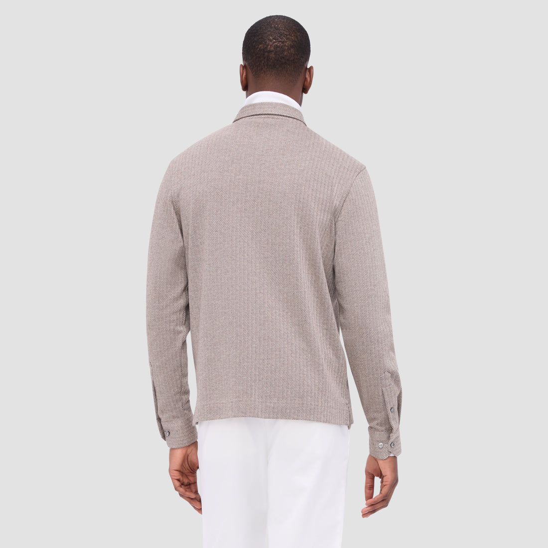 Herringbone Long Sleeve Polo