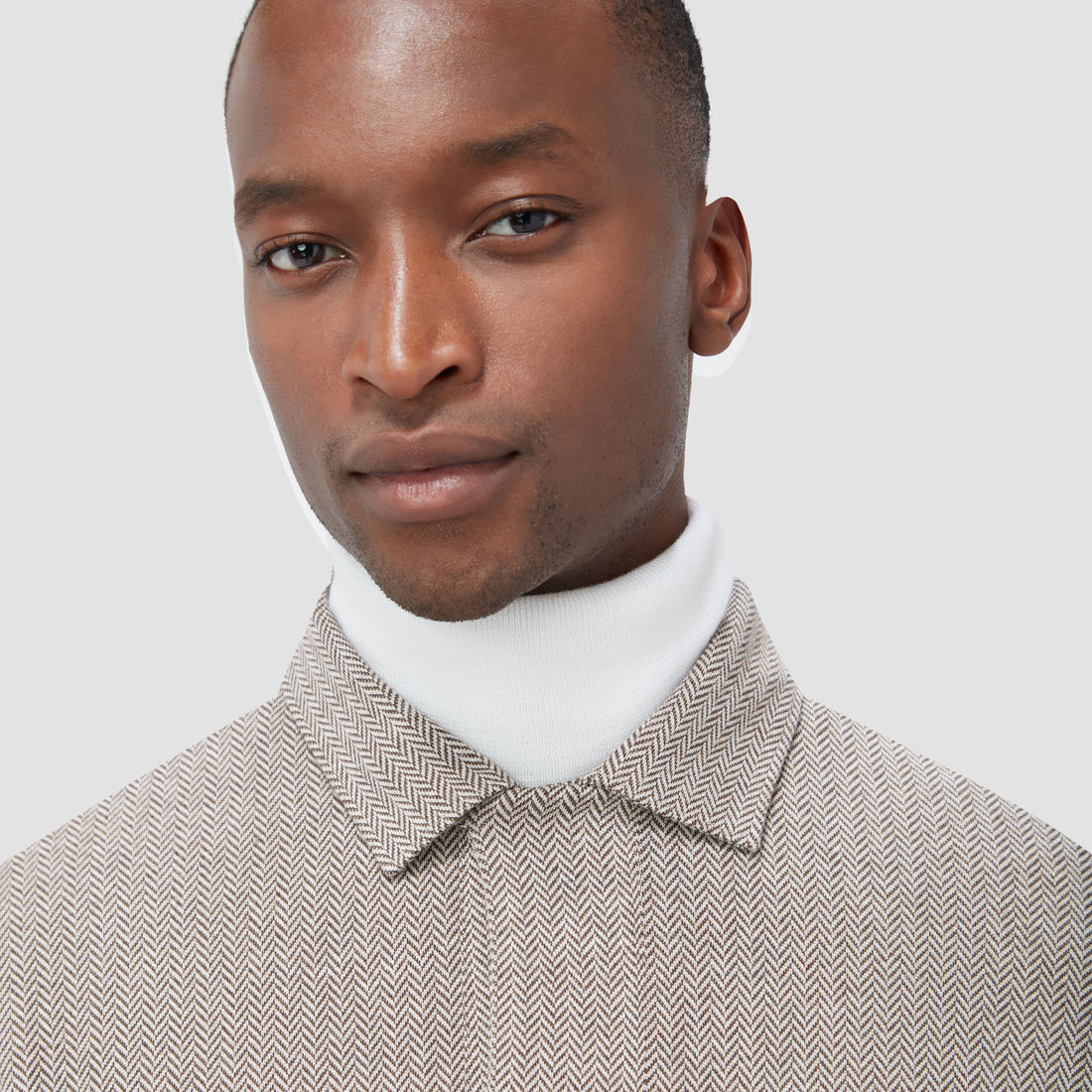 Herringbone Long Sleeve Polo