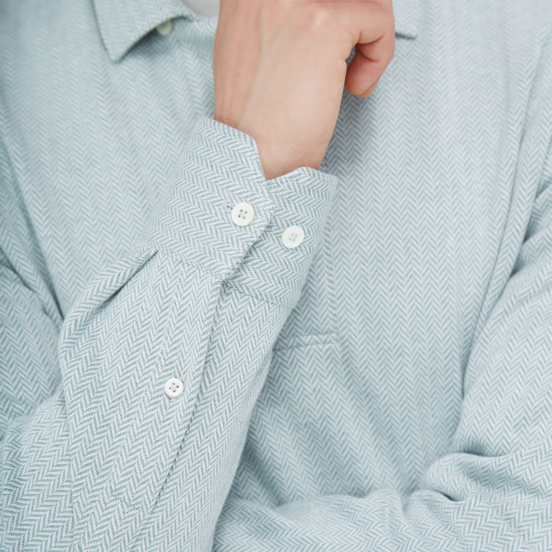 Herringbone Long Sleeve Polo