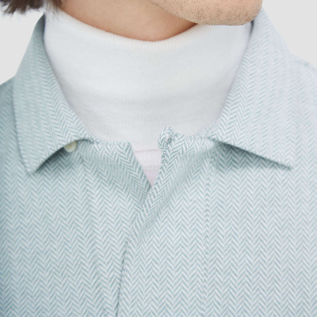 Herringbone Long Sleeve Polo