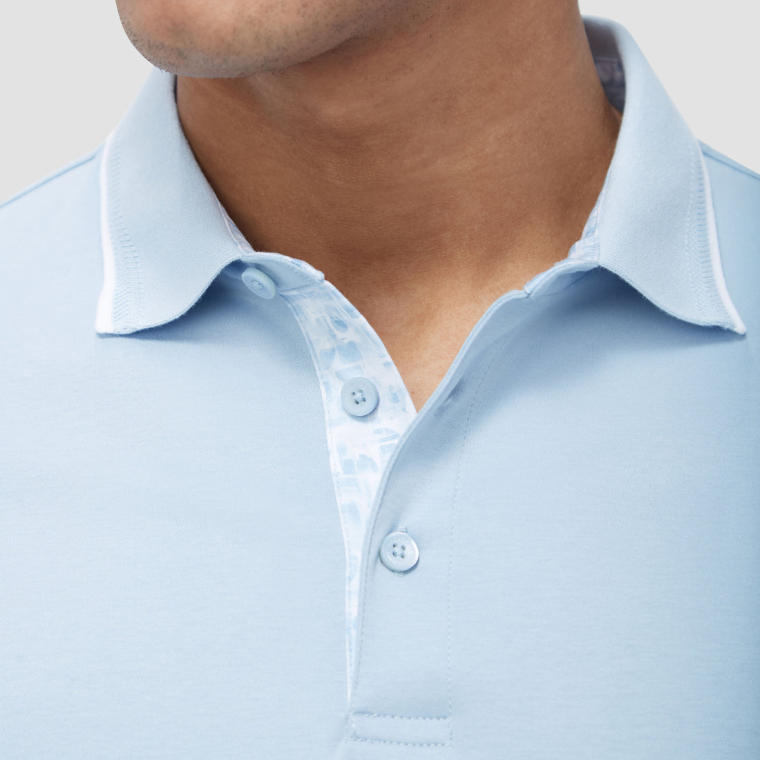 Contrast Three Button Polo