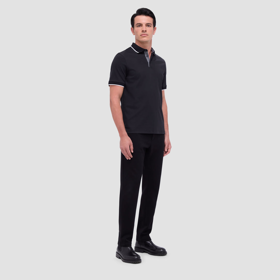 Contrast Three Button Polo