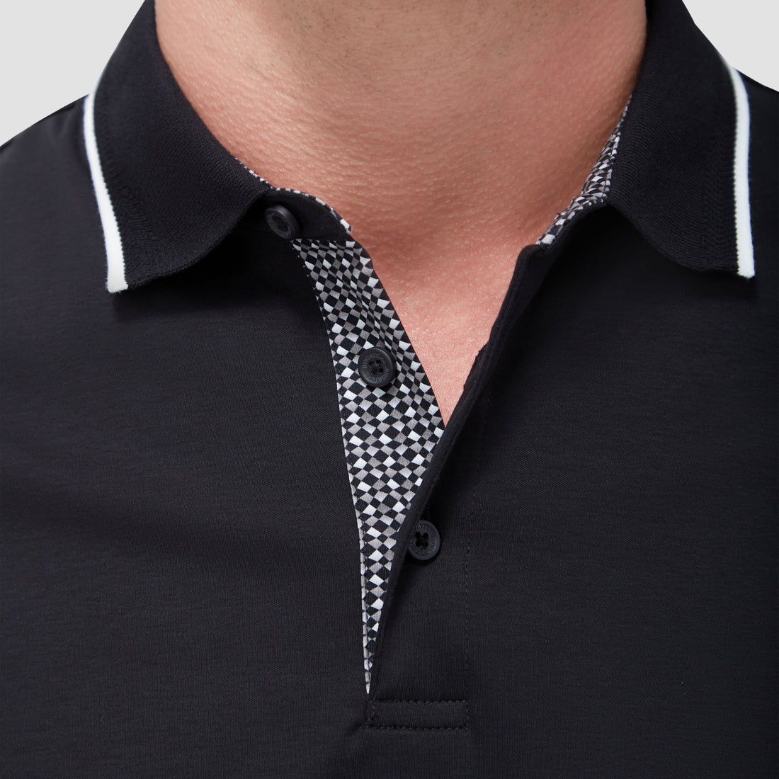 Contrast Three Button Polo