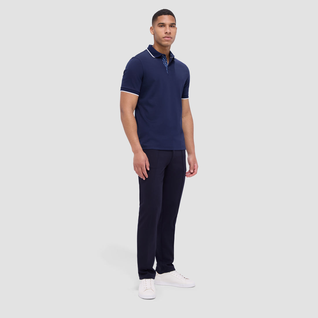 Contrast Three Button Polo