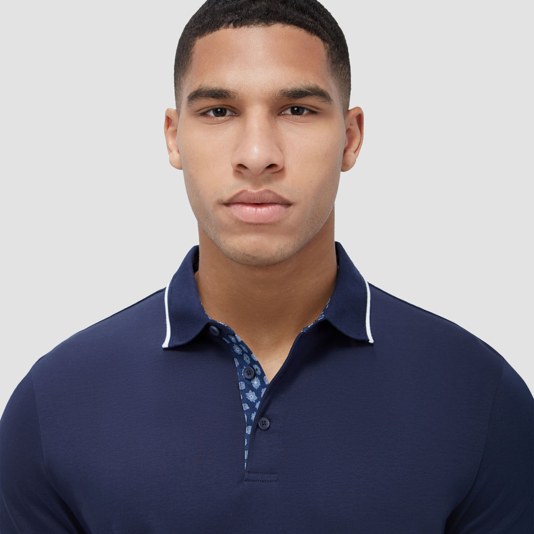 Contrast Three Button Polo