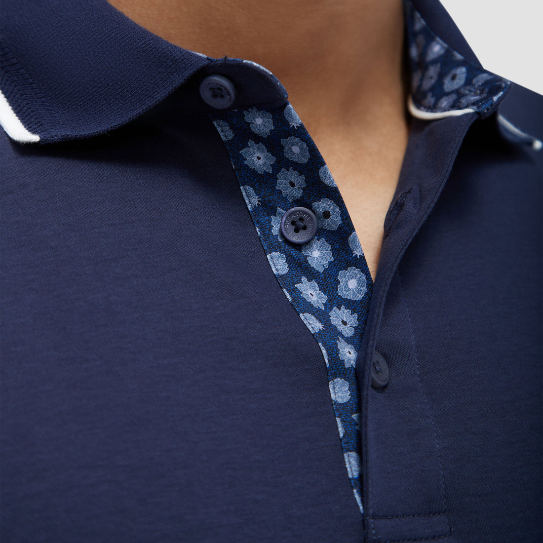 Contrast Three Button Polo