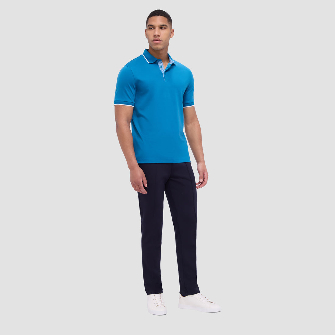 Contrast Three Button Polo