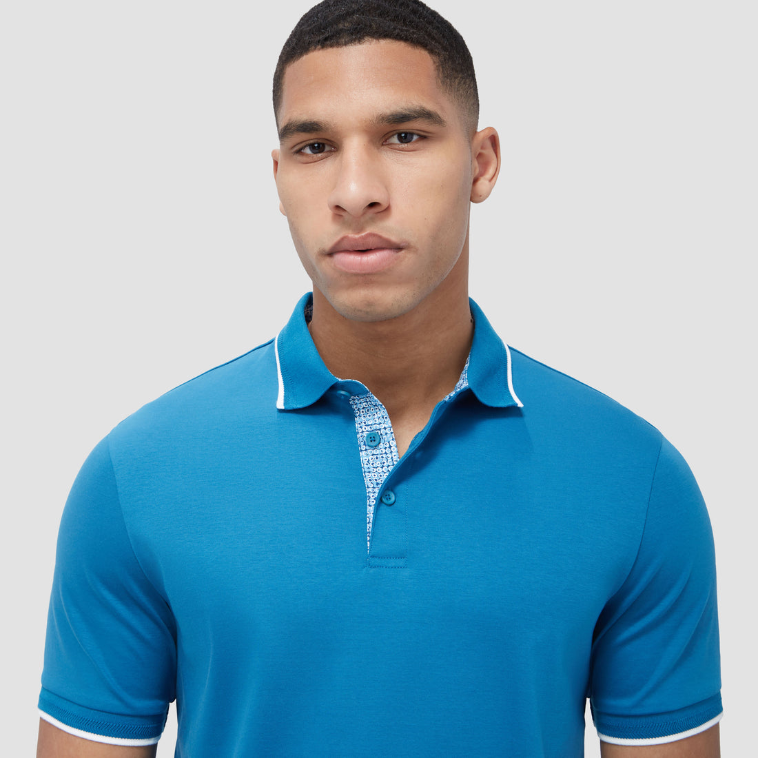 Contrast Three Button Polo