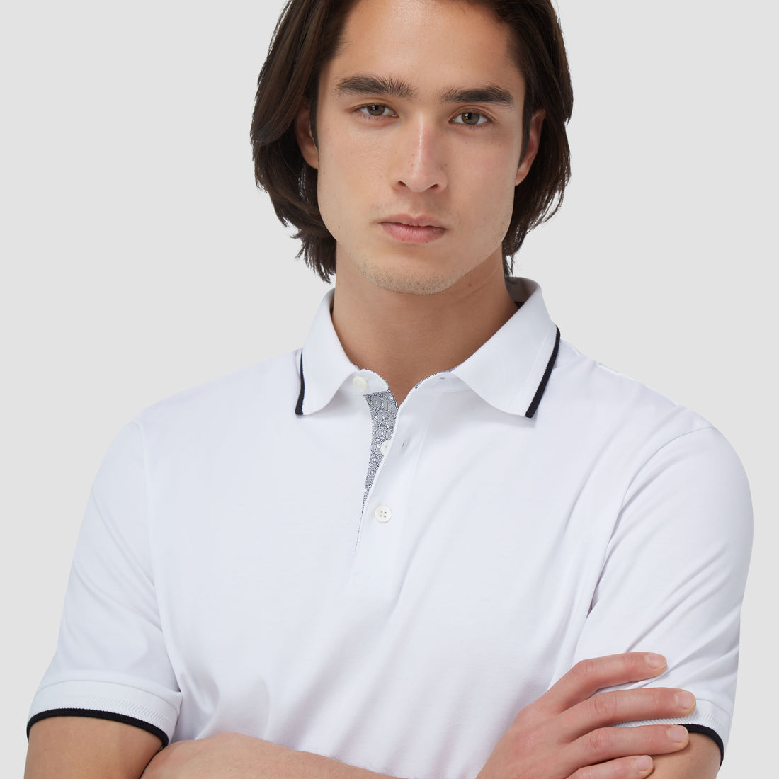 Contrast Three Button Polo