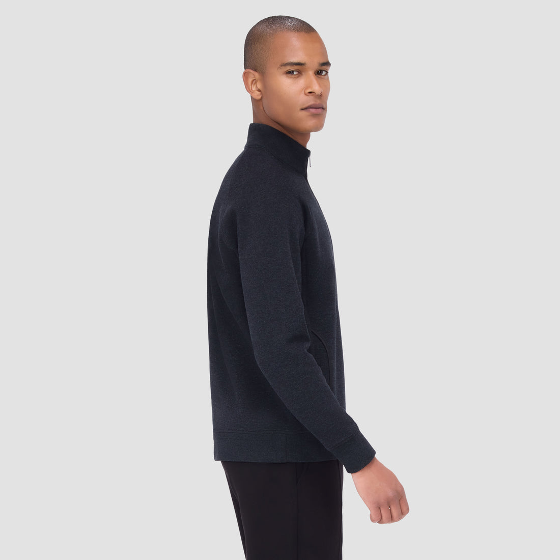 Double Sided Pique/Heather Quarter-Zip Pullover