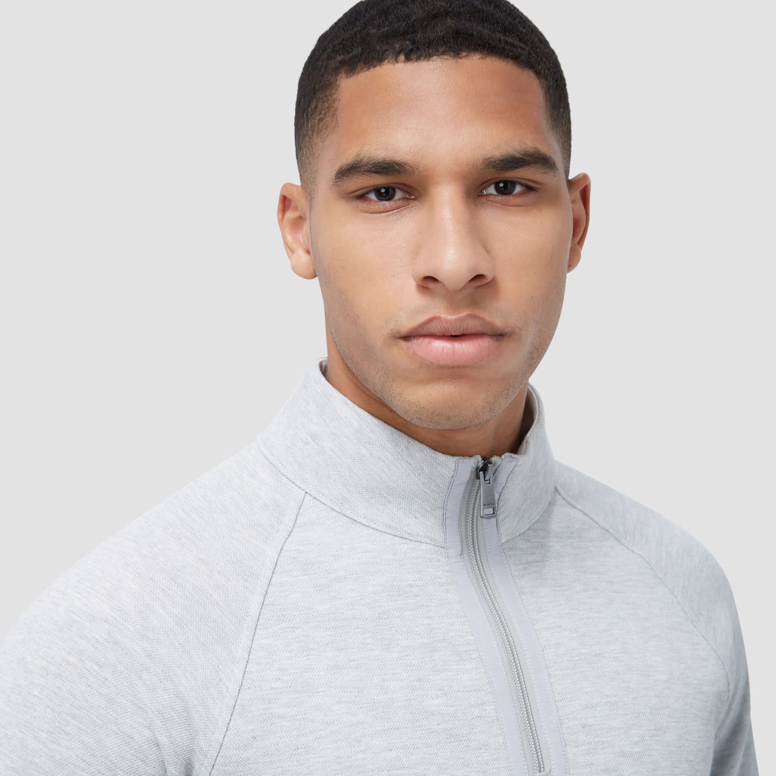 Double Sided Pique/Heather Quarter-Zip Pullover