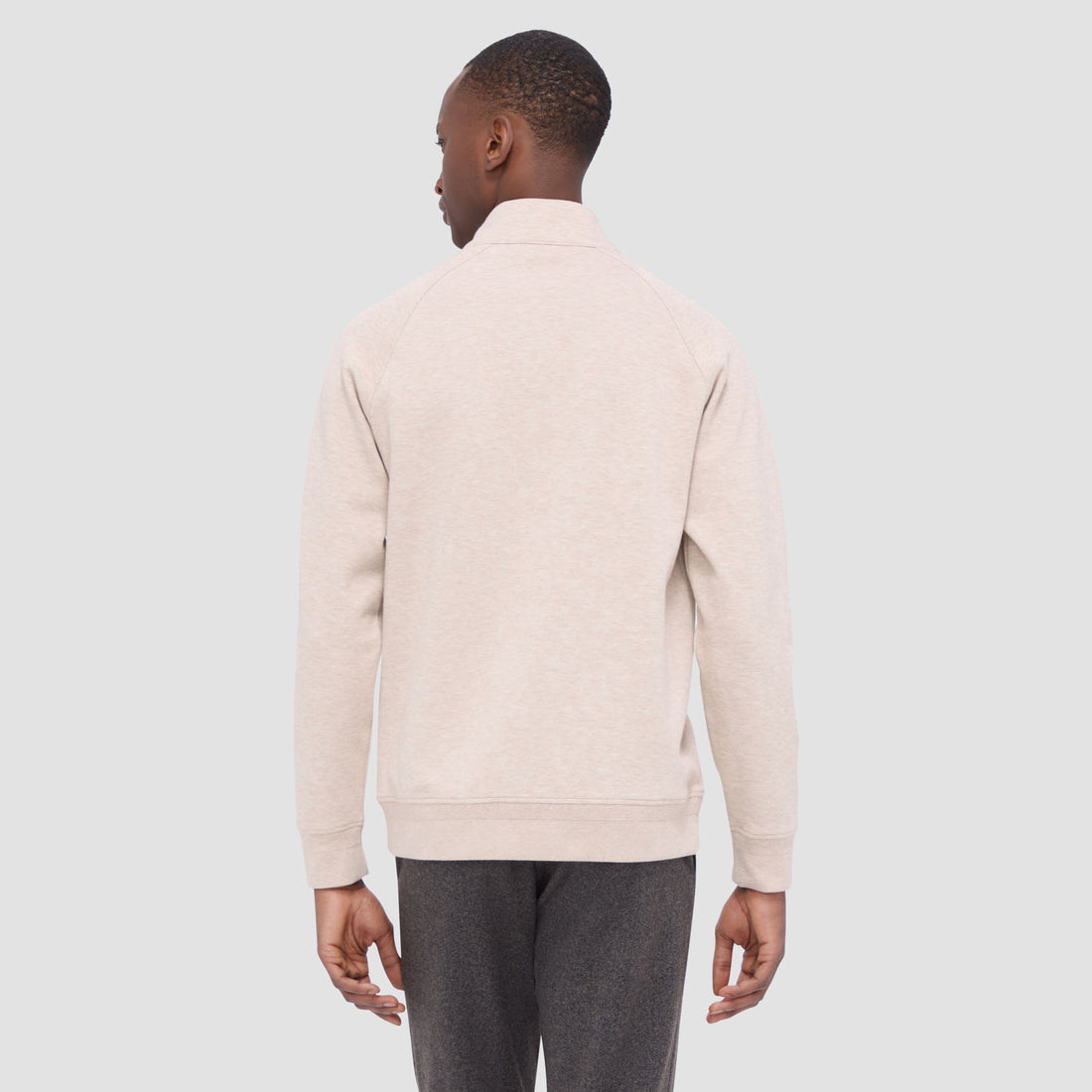 Double Sided Pique/Heather Quarter-Zip Pullover