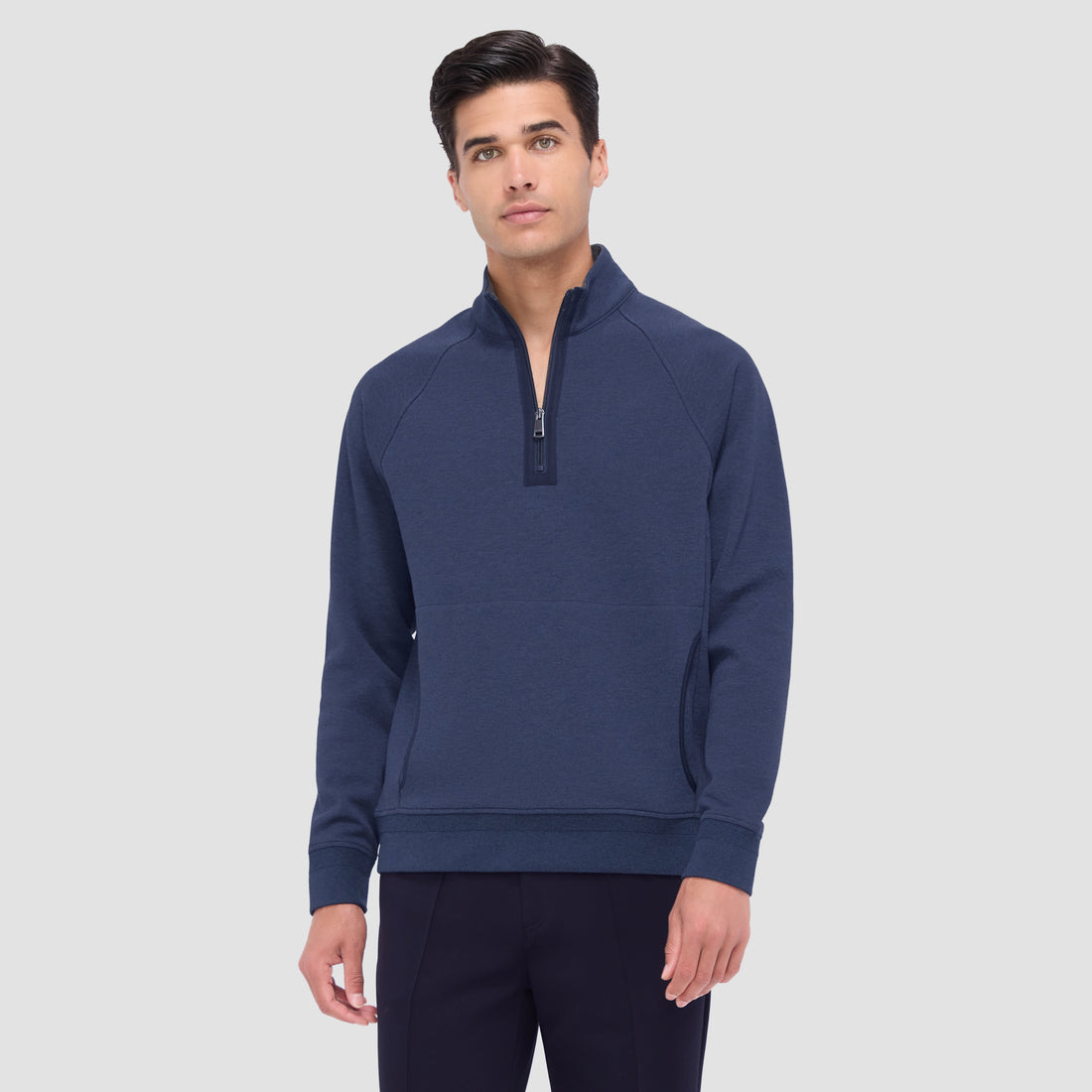 Double Sided Pique/Heather Quarter-Zip Pullover