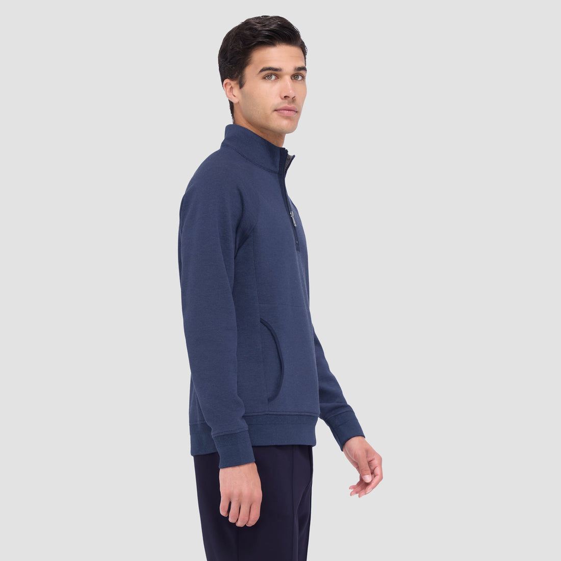 Double Sided Pique/Heather Quarter-Zip Pullover