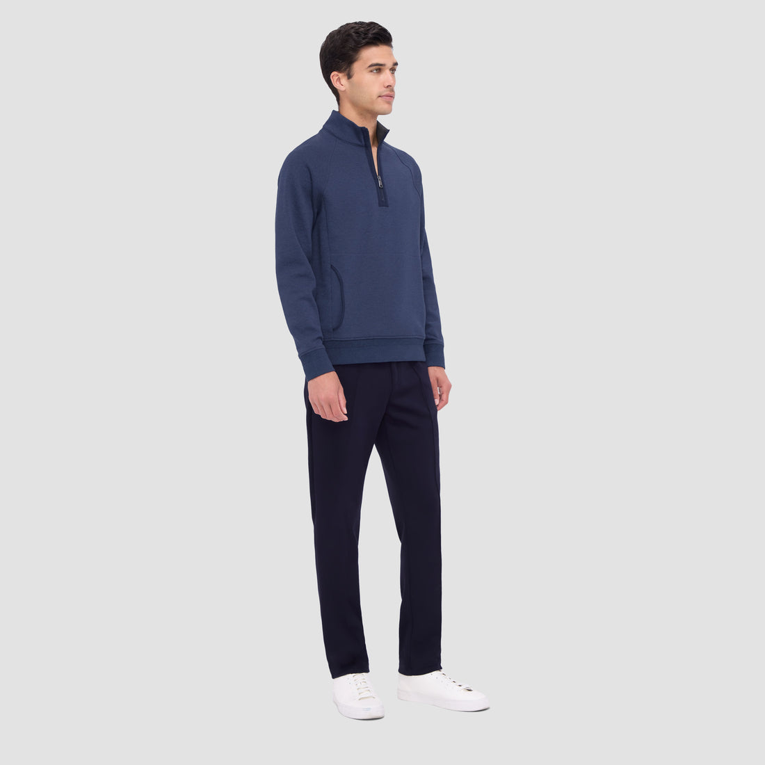 Double Sided Pique/Heather Quarter-Zip Pullover