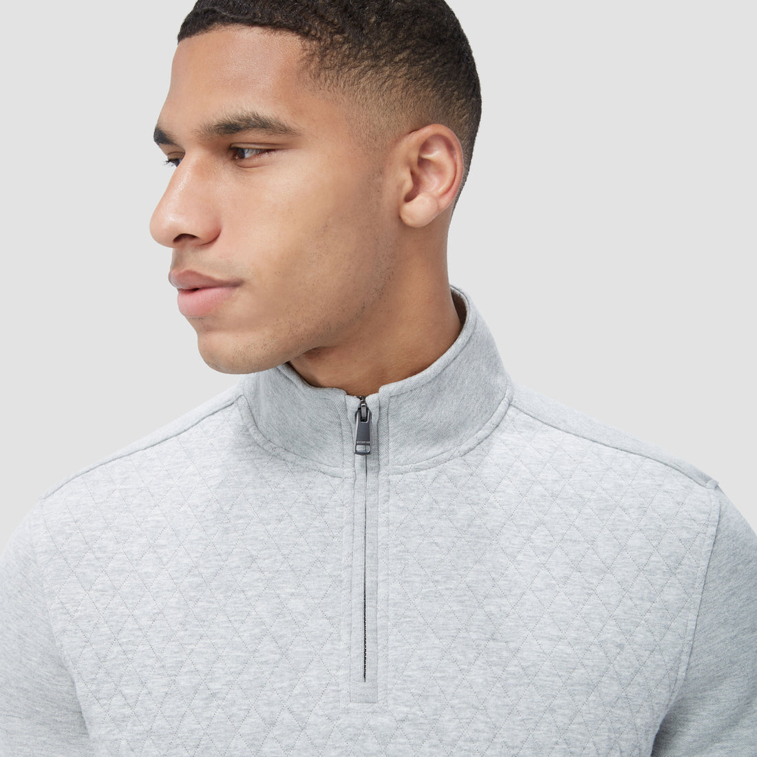 Diamond Quilted Quarter-Zip Pullover