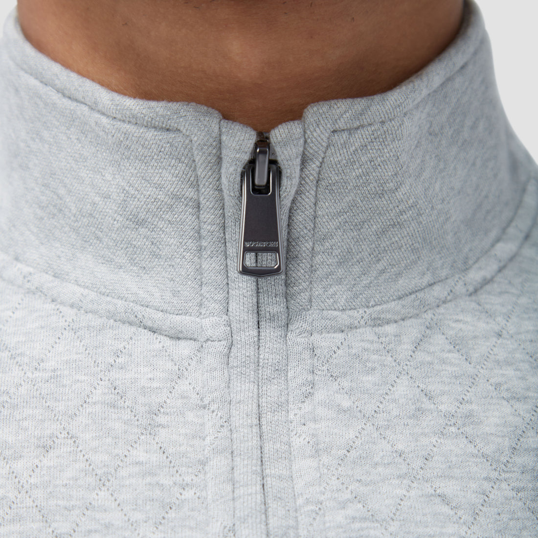 Diamond Quilted Quarter-Zip Pullover