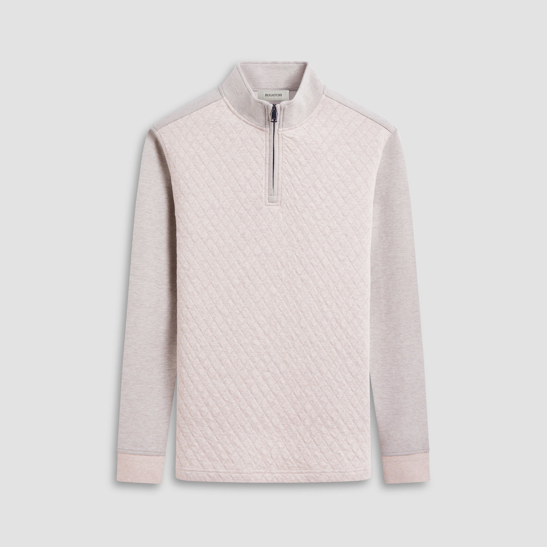 Diamond Quilted Quarter-Zip Pullover